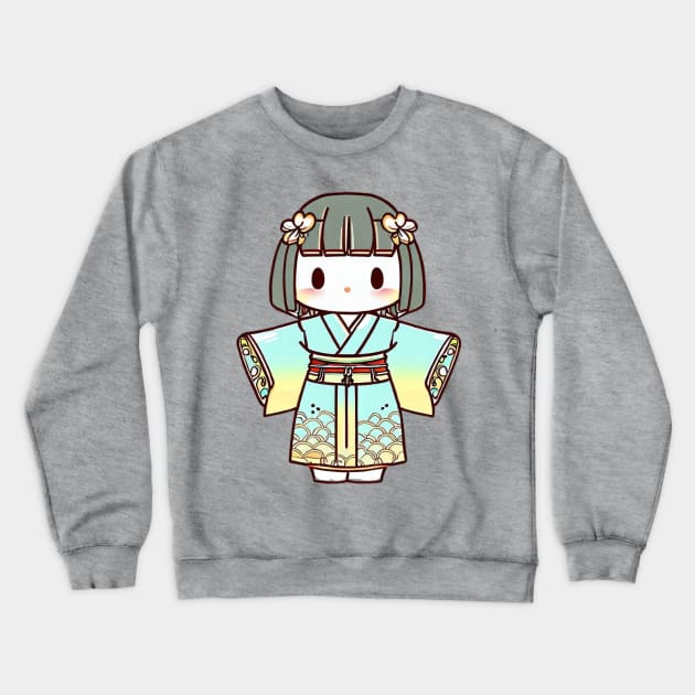 Kokeshi Japanese Doll Crewneck Sweatshirt by Japanese Fever